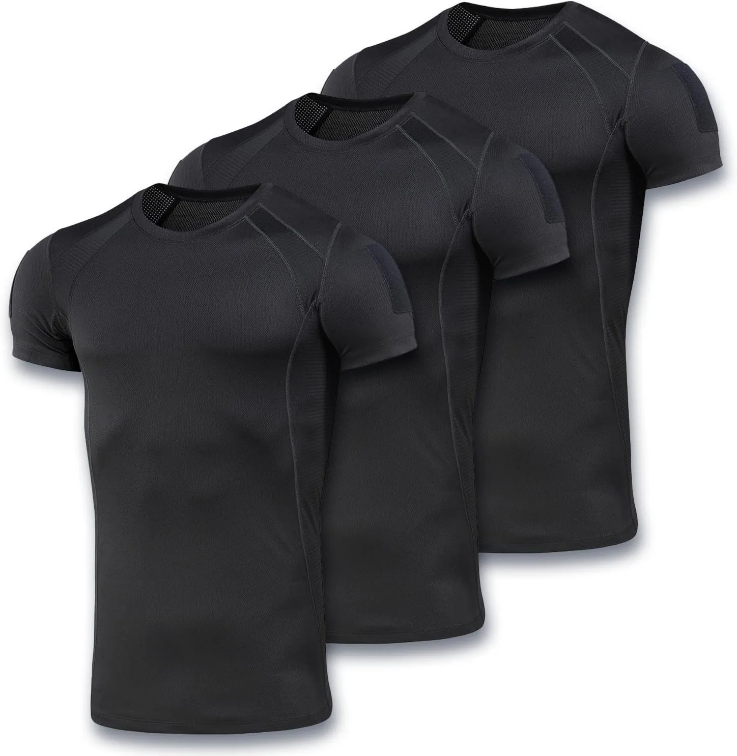 M-Tac Athletic Tactical T-Shirt Gen.2 - Breathable Polyester Military T-Shirt with Patch Panels on Short Sleeves for Men