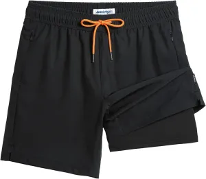 maamgic 2 in 1 Mens Swim Trunks 7 Inch Swim Shorts Swim Suits Board Shorts