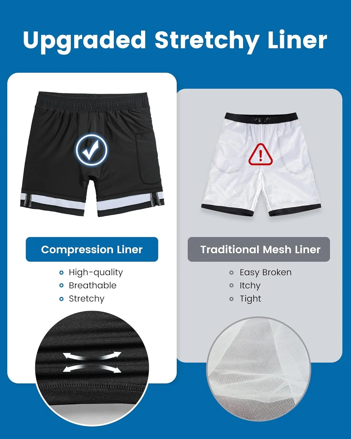 maamgic 2 in 1 Mens Swim Trunks 7 Inch Swim Shorts Swim Suits Board Shorts