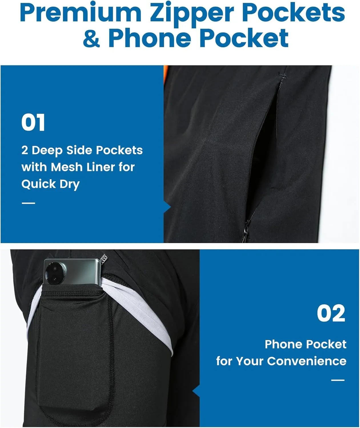 maamgic 2 in 1 Mens Swim Trunks 7 Inch Swim Shorts Swim Suits Board Shorts