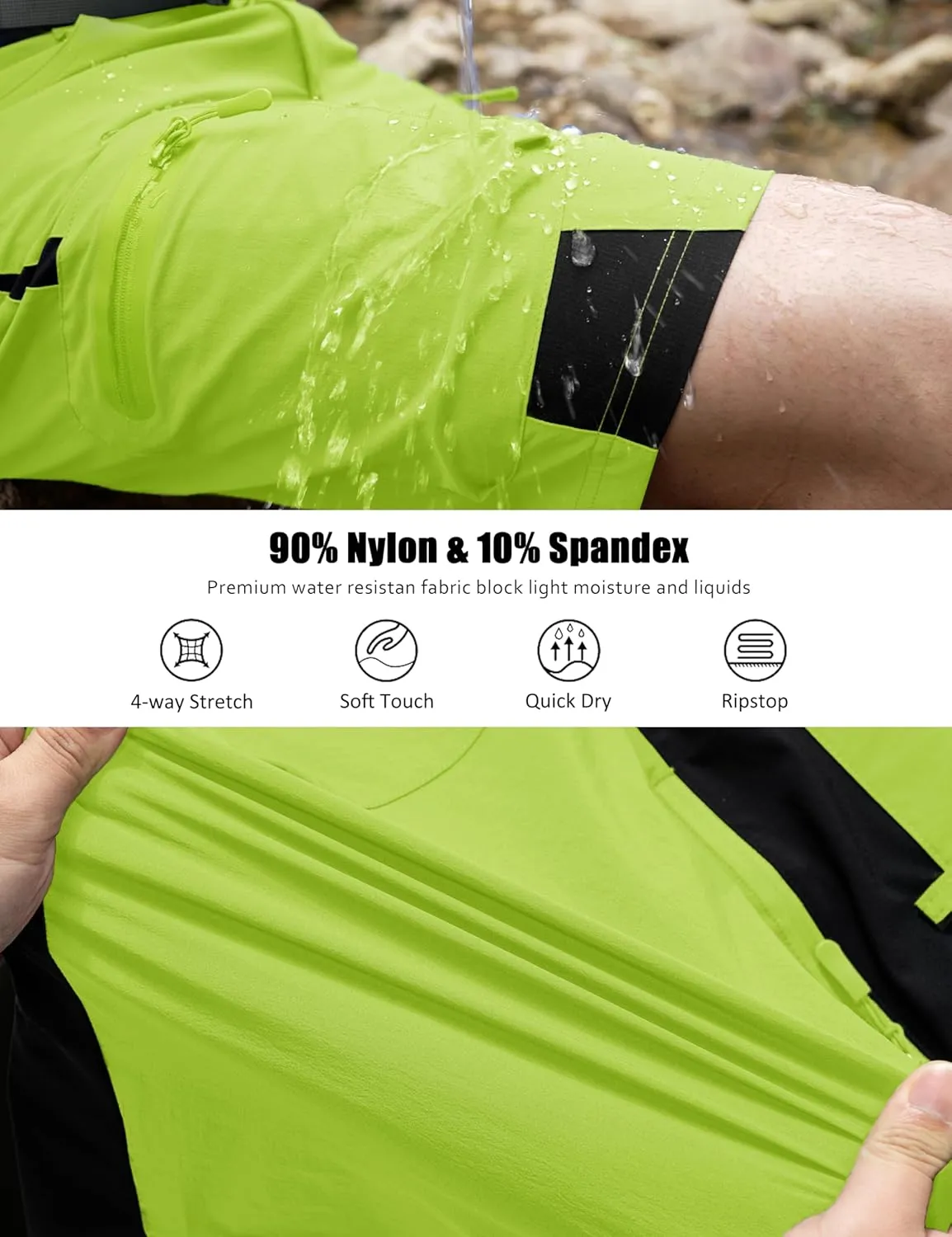 MAGCOMSEN Men's Hiking Shorts 5 Pockets Ripstop, Quick Dry, Summer Athletic Shorts for Workout, Hiking, Cycling