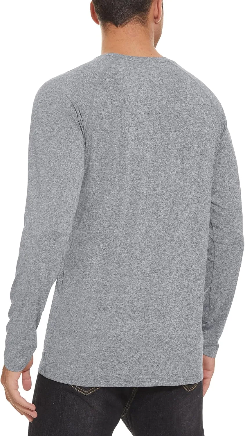 MAGCOMSEN Men's Long Sleeve Shirt Quick Dry UPF 50  Sun Protection Lightweight T-Shirt Athletic Workout Fishing Tee
