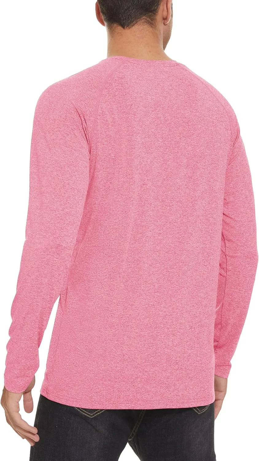 MAGCOMSEN Men's Long Sleeve Shirt Quick Dry UPF 50  Sun Protection Lightweight T-Shirt Athletic Workout Fishing Tee