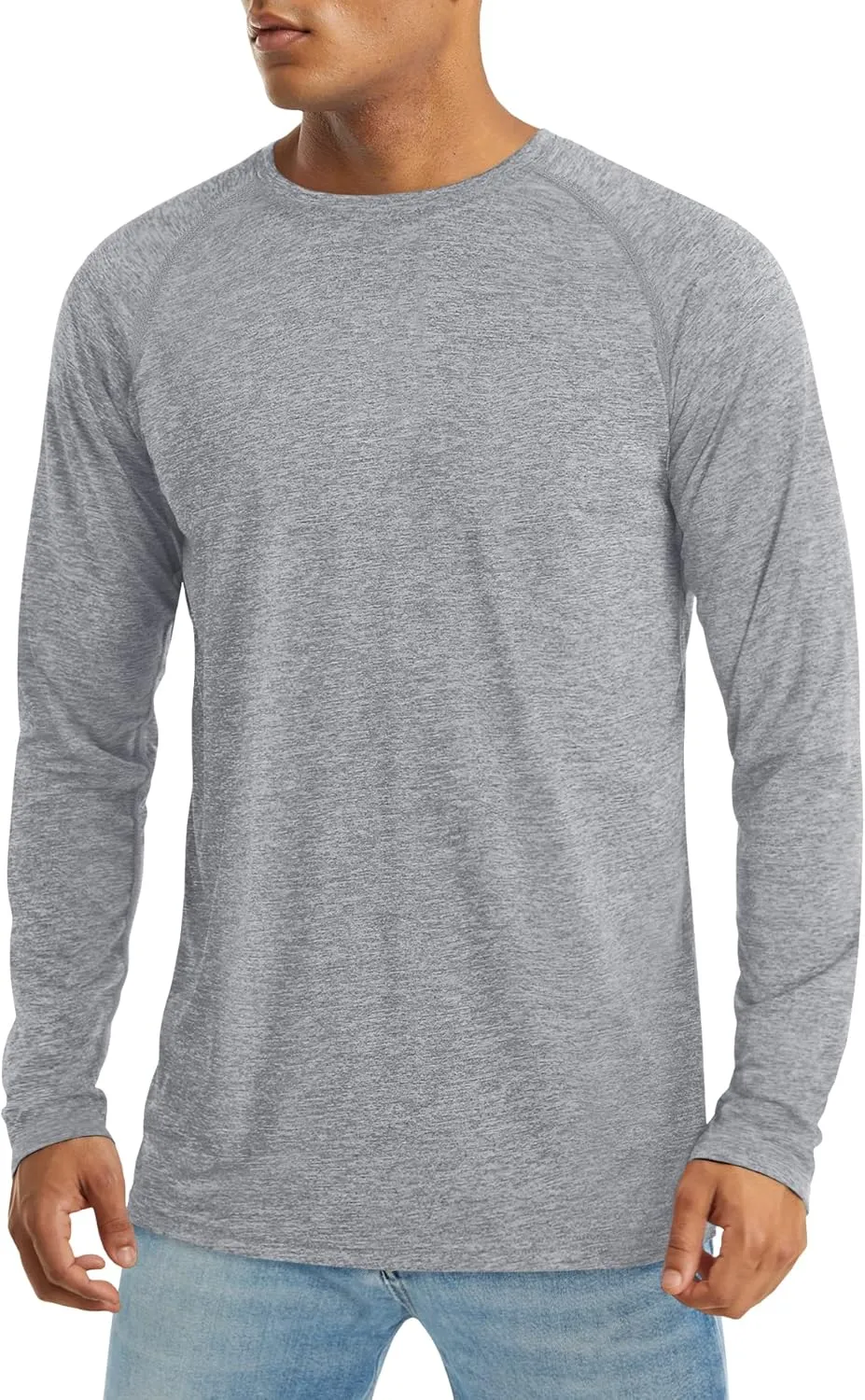 MAGCOMSEN Men's Long Sleeve Shirt Quick Dry UPF 50  Sun Protection Lightweight T-Shirt Athletic Workout Fishing Tee