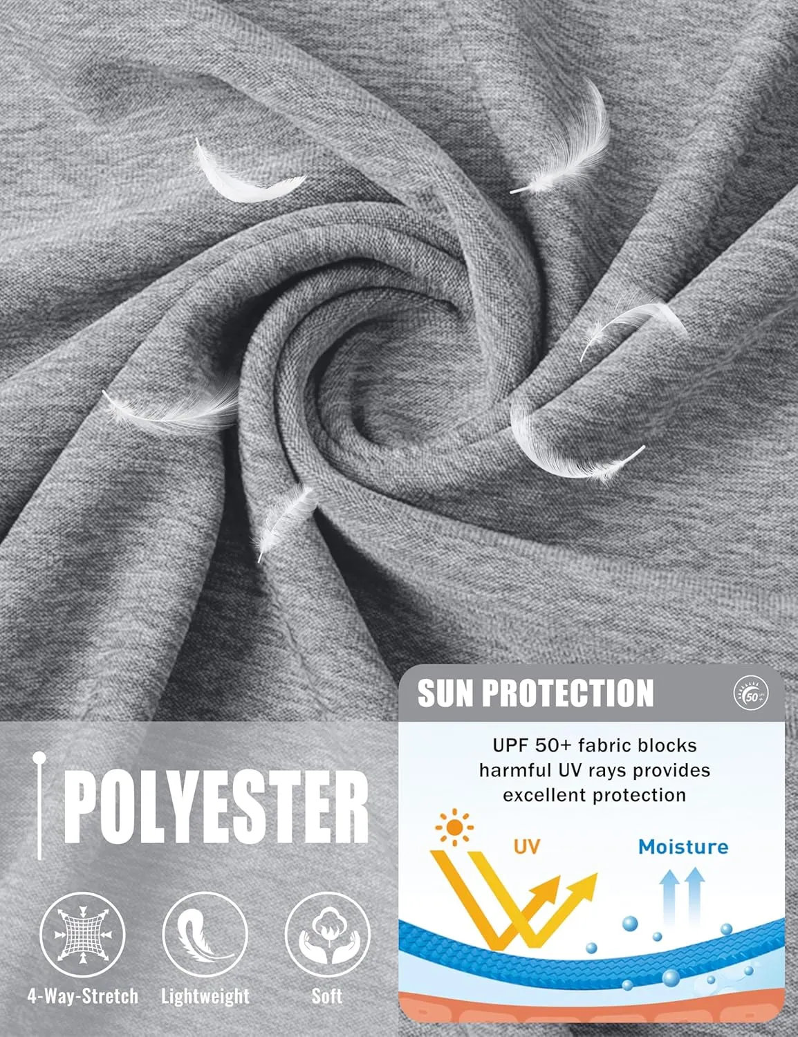 MAGCOMSEN Men's Long Sleeve Shirt Quick Dry UPF 50  Sun Protection Lightweight T-Shirt Athletic Workout Fishing Tee