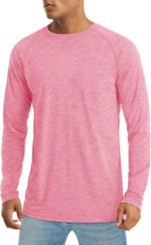 MAGCOMSEN Men's Long Sleeve Shirt Quick Dry UPF 50  Sun Protection Lightweight T-Shirt Athletic Workout Fishing Tee