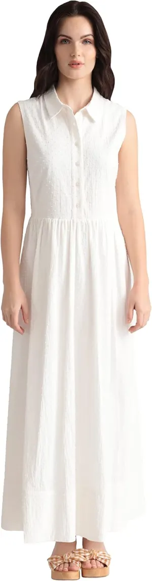 Maggy London Women's Full Skirt Maxi Shirt Dress