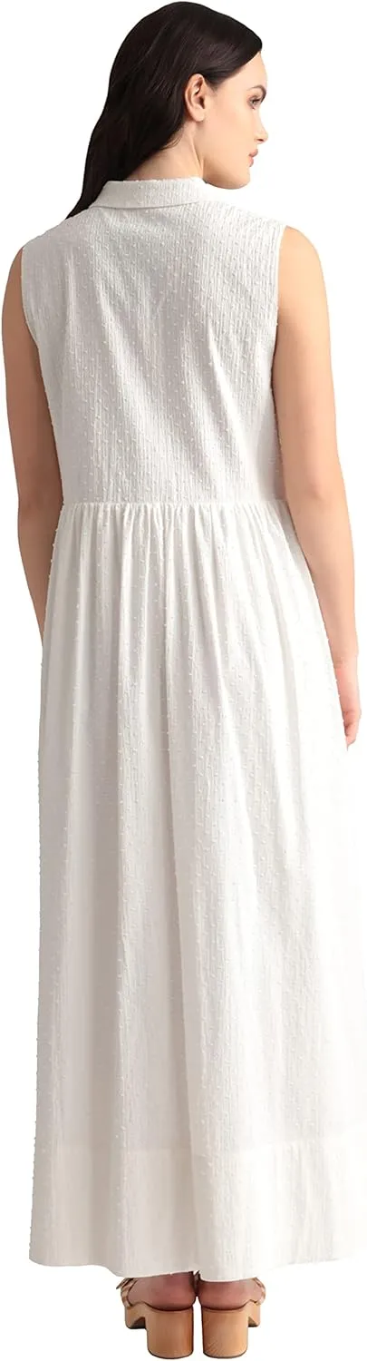 Maggy London Women's Full Skirt Maxi Shirt Dress