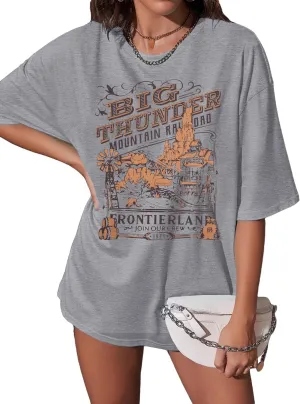Magical Shirt for Women Magic Kingdom Shirts Oversized Graphic Short Sleeve T-Shirt Casual Holiday Vacation Tee Tops