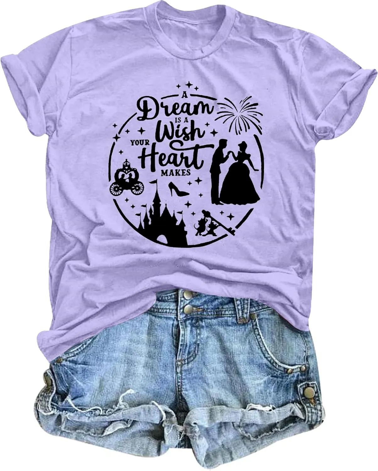 Magical Shirt for Women: Princess Castle Shirts Magic Kingdom T-Shirt Funny World Trips Short Sleeve Tee Top