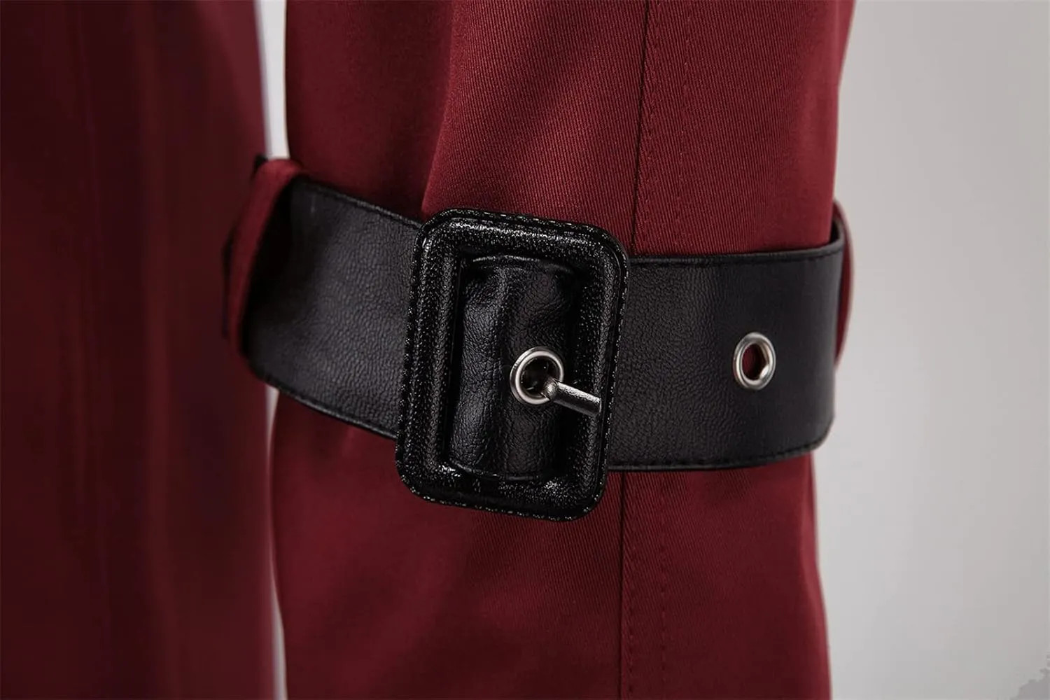 Maiyifu-GJ Men's Double Breasted Trench Coat Stylish Slim Fit Mid Long Belted Windbreaker Lapel Military Jacket with Belt