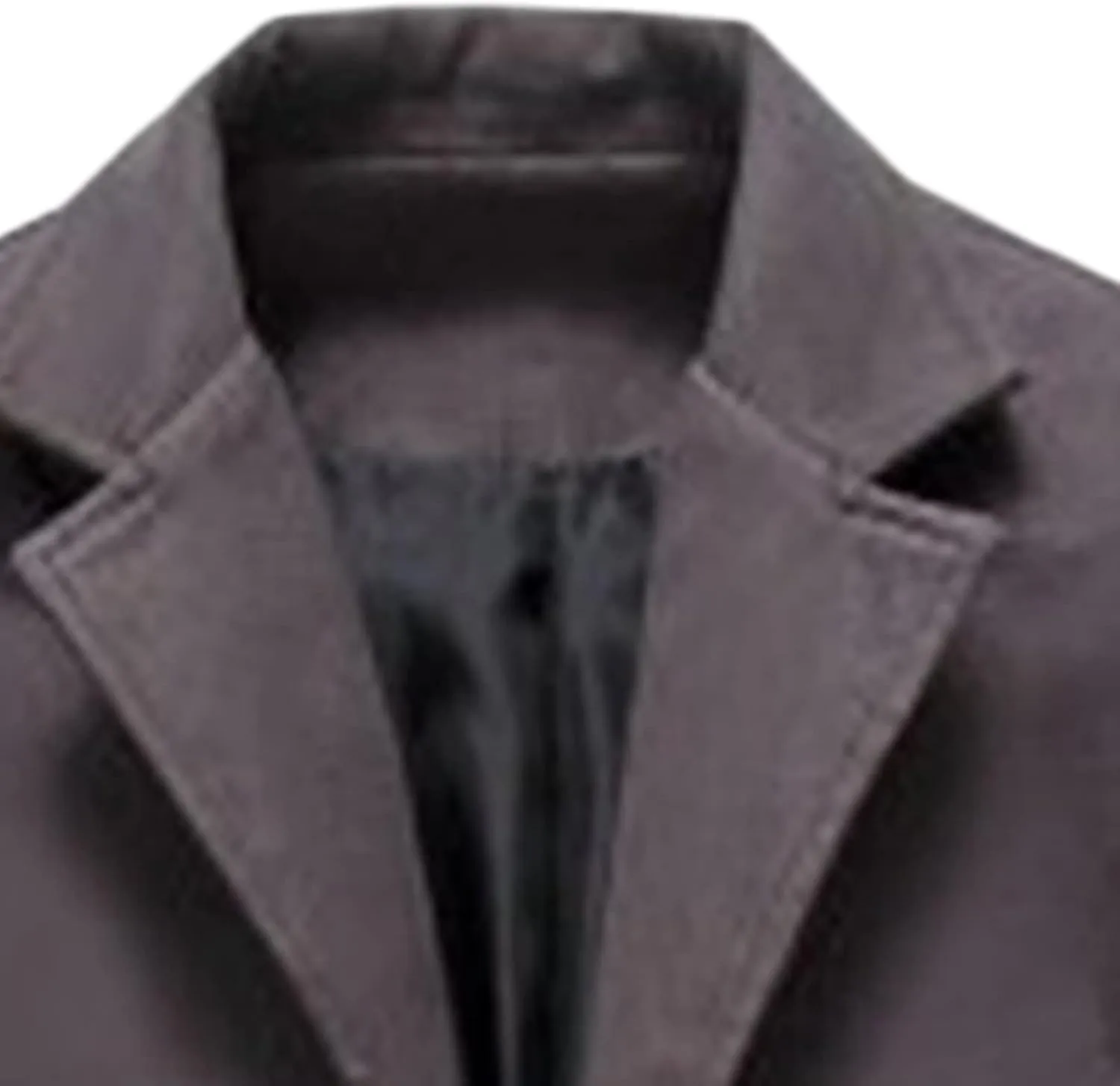 Maiyifu-GJ Men's Slim Winter Wool Blend Coat Single Breasted Business Long Pea Coats Notched Lapel Trench Jacket Overcoat