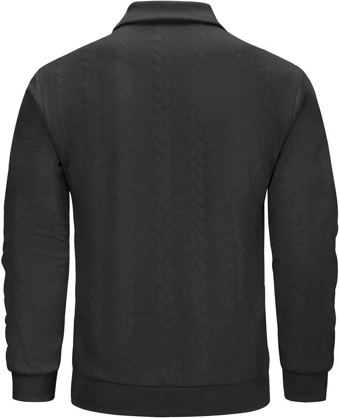 MANLUODANNI Men's Quarter Zip Sweater Lightweight Knitted Mock Neck Quilted Pullover Sweaters Long Sleeve Casual Jumper