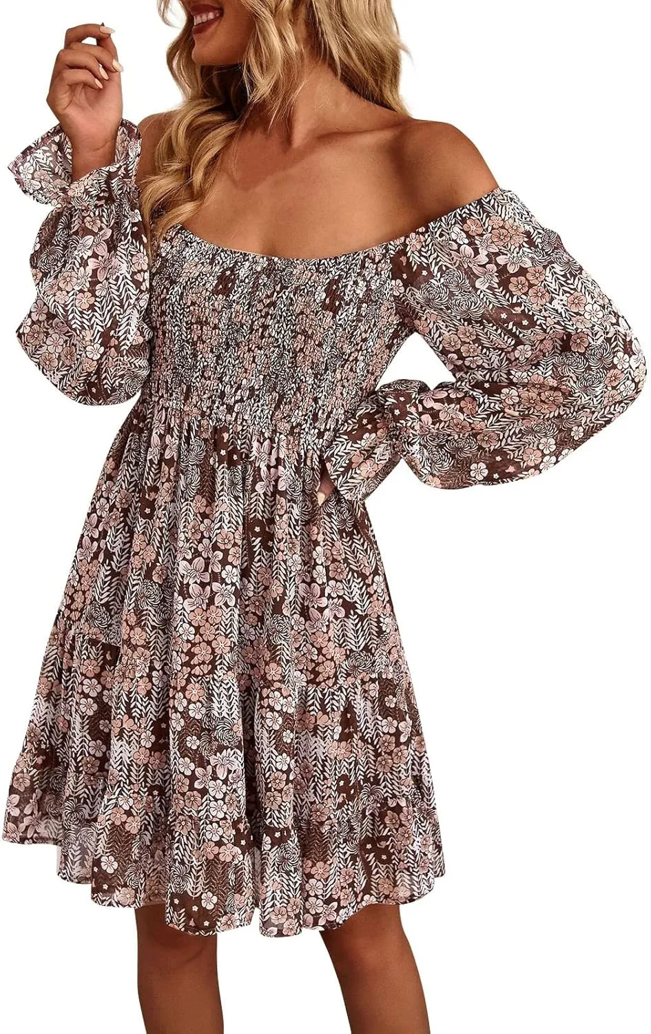 Maternity Dress, Women's Ditsy Floral Off Shoulder Mini Dress A Line Boho Summer Dresses