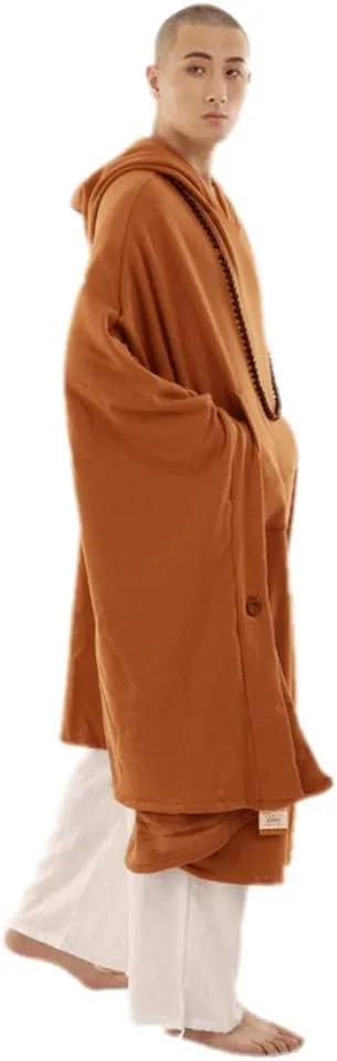 Meditation Buddhist Hooded Cloak Coat Women Men Outfit Oversize Coat
