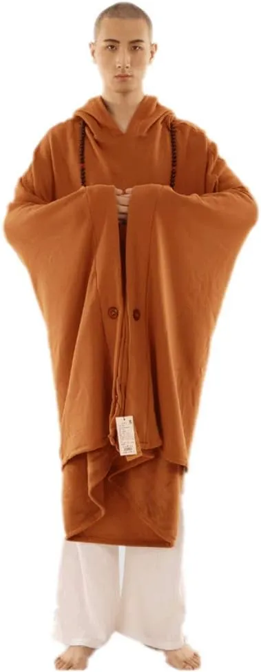 Meditation Buddhist Hooded Cloak Coat Women Men Outfit Oversize Coat