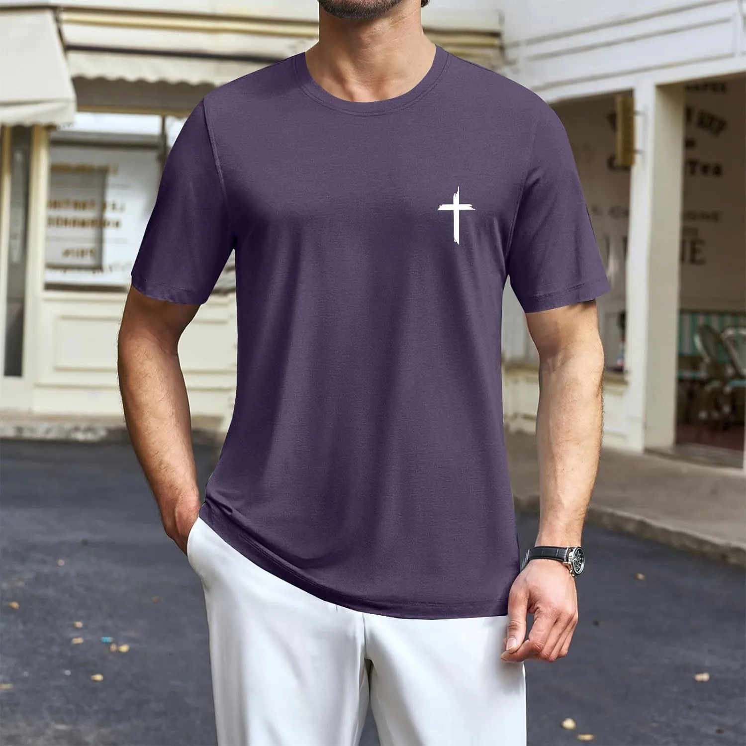 Men Basic Active T Shirt Quick Dry Outdoor Top Breathable Hiking Ready Graphic Comfort Fit Tunics