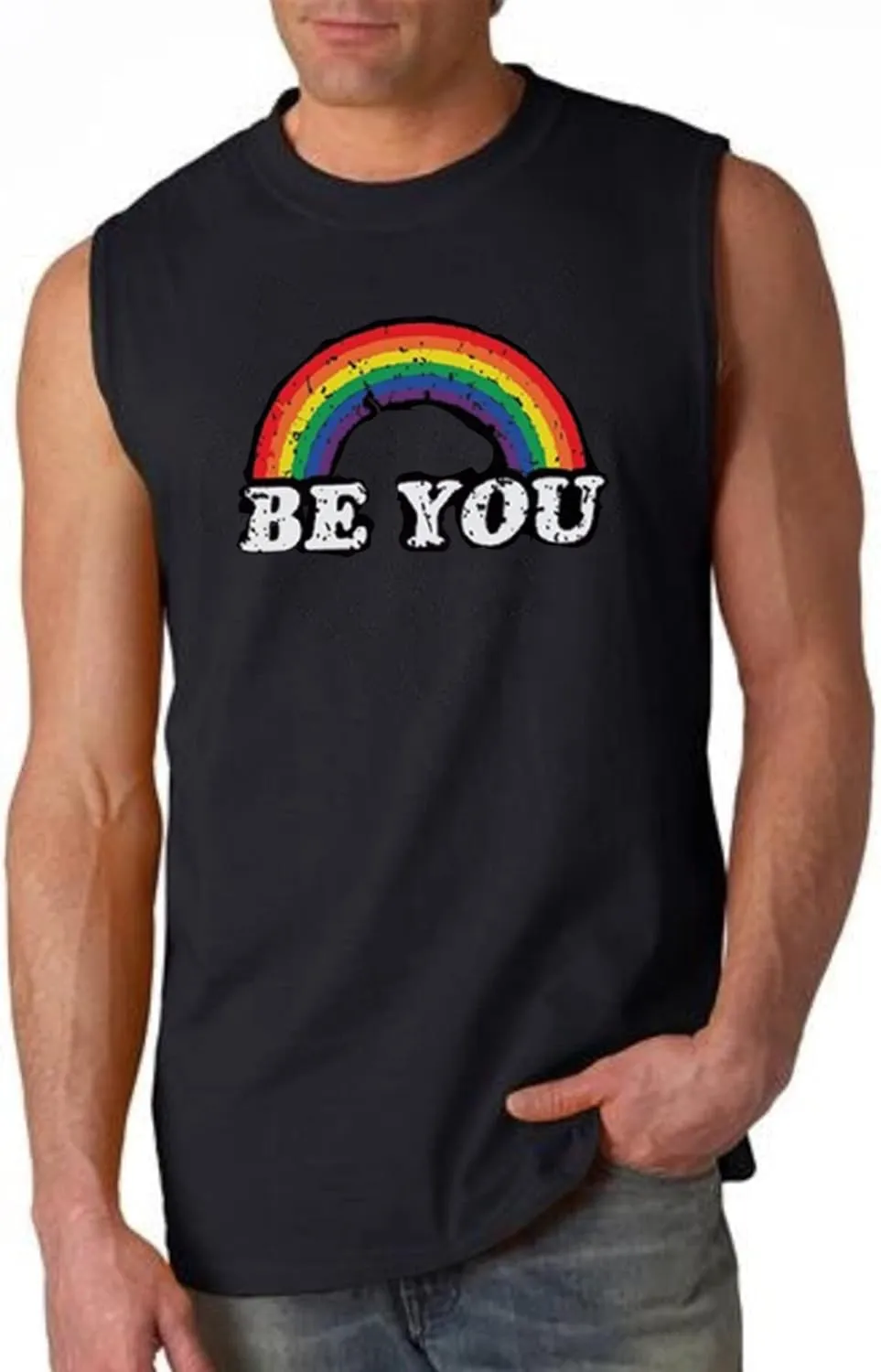 Men Pride Tank Tops Be You Love Wins Letter Print Shirt Graphic Gay Pride LGBT Sleeveless Shirt Tee