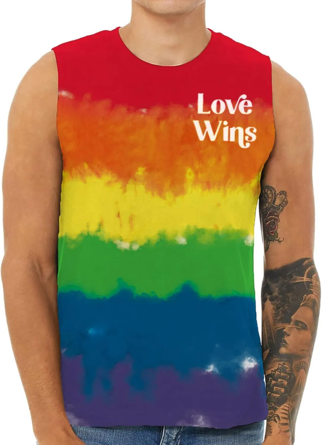 Men Pride Tank Tops Be You Love Wins Letter Print Shirt Graphic Gay Pride LGBT Sleeveless Shirt Tee