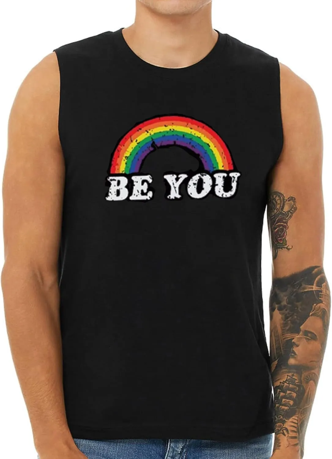 Men Pride Tank Tops Be You Love Wins Letter Print Shirt Graphic Gay Pride LGBT Sleeveless Shirt Tee