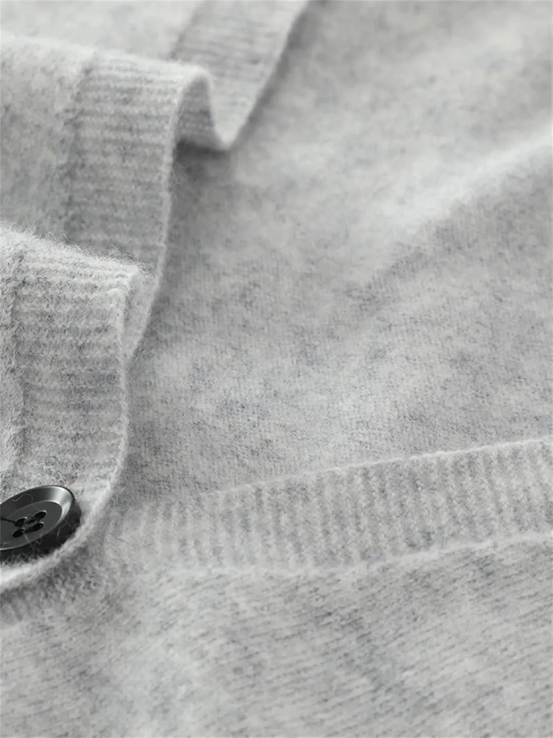Men V-Neck Cashmere Cardigan Winter Cable Button Up Knitwear Casual Knitted Sweater