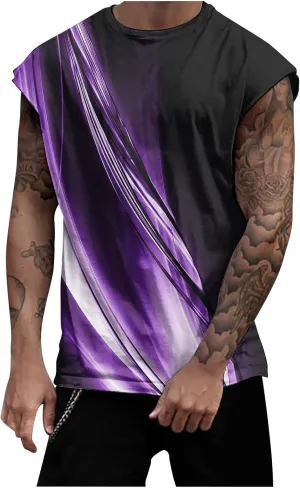 Mens 3D Tank Tops Novelty Graphic Breathable Quick Dry Sleeveless Beach Shirts Workout Bodybuilding T Shirt S-3XL