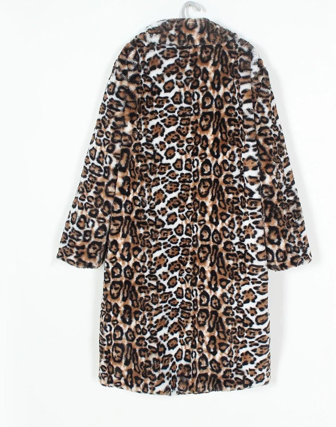 Men's Faux Fur Coat Jacket, Winter Fluffy Coat Outwear Long Parka Overcoat, Turn Down Open Front Coat Halloween
