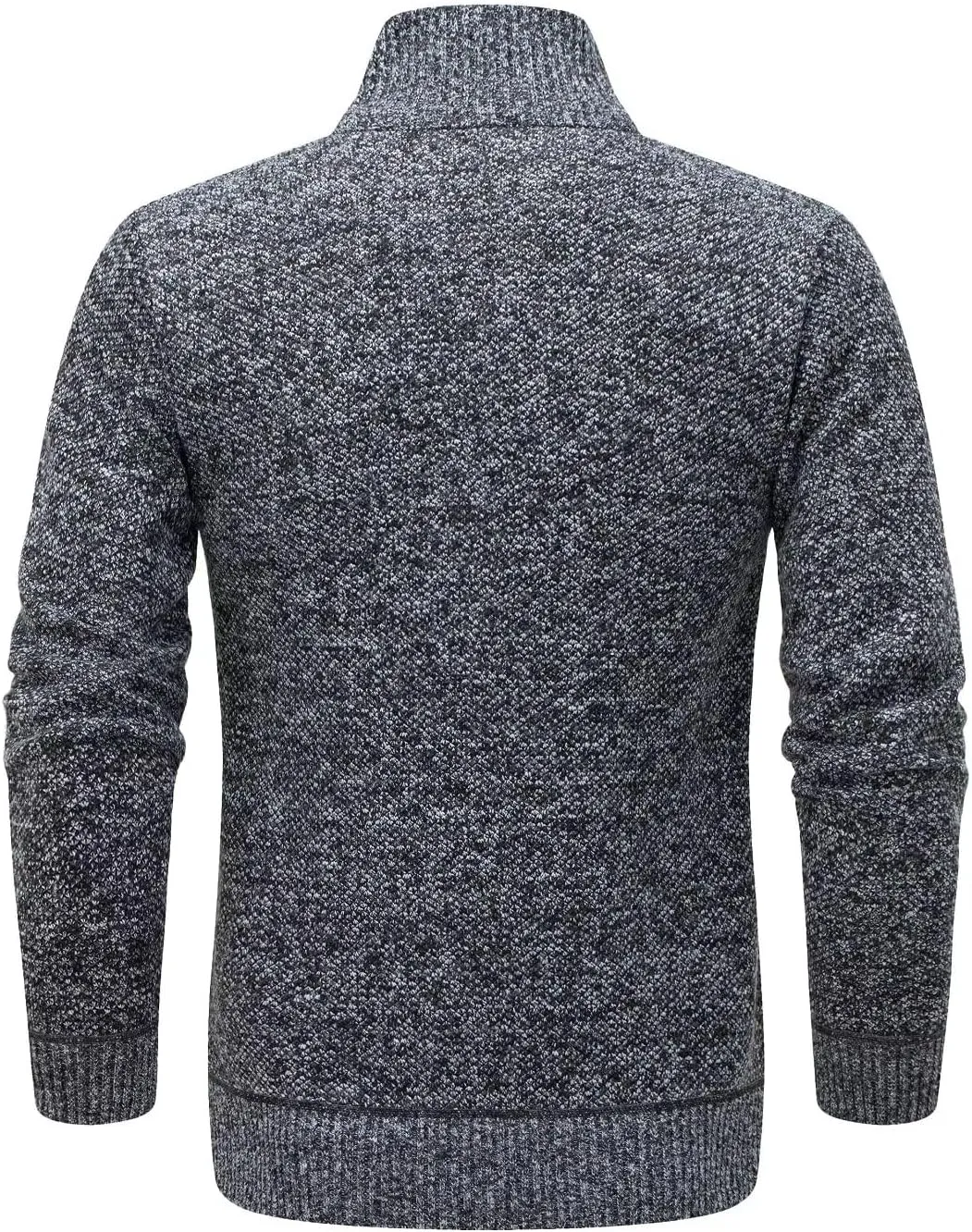 Men's Knit Cardigan Sweater Slim Fit Long Sleeve Stand Collar Full Zipper Casual Sweater