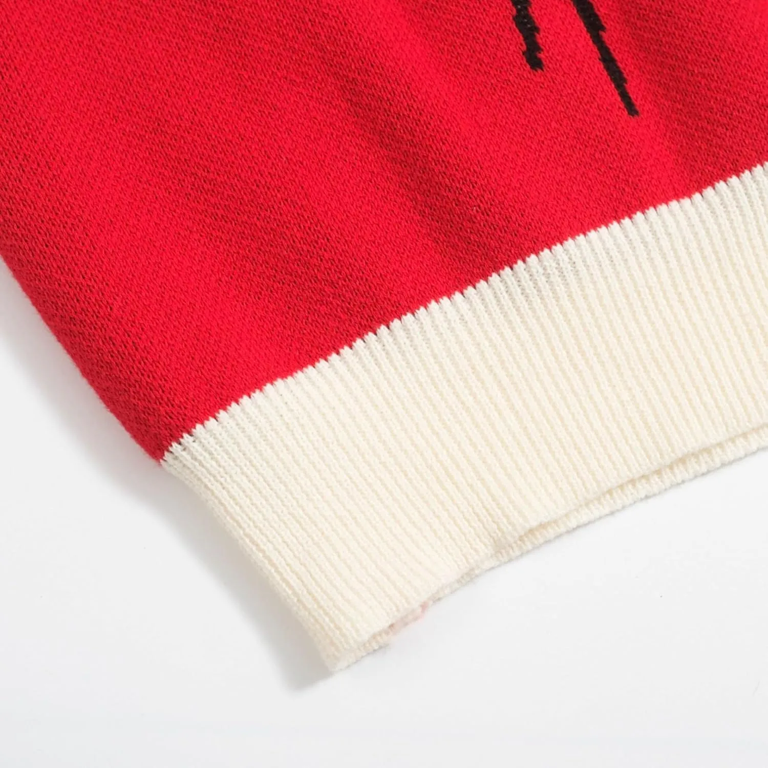 Men's Knitted Vintage Polo Shirt, 1960s Mod Style V-Neck Retro Polo Animal Pattern Shirt with Button Red