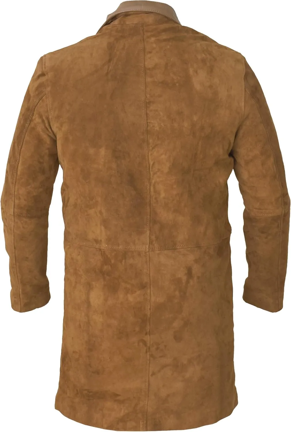 Mens Long-mire Sheriff Walt Robert Taylor Brown Suede Leather Coat Jacket Men