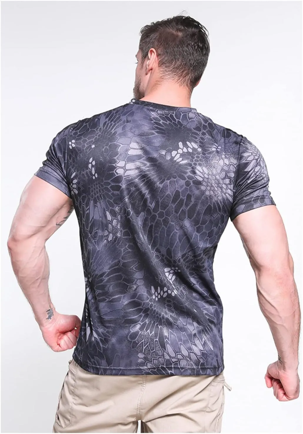 Men's Outdoor Sports Camo Short Sleeve Hunting Print Personality T-Shirt Novelty Pattern Fashion Casual Short Sleeves