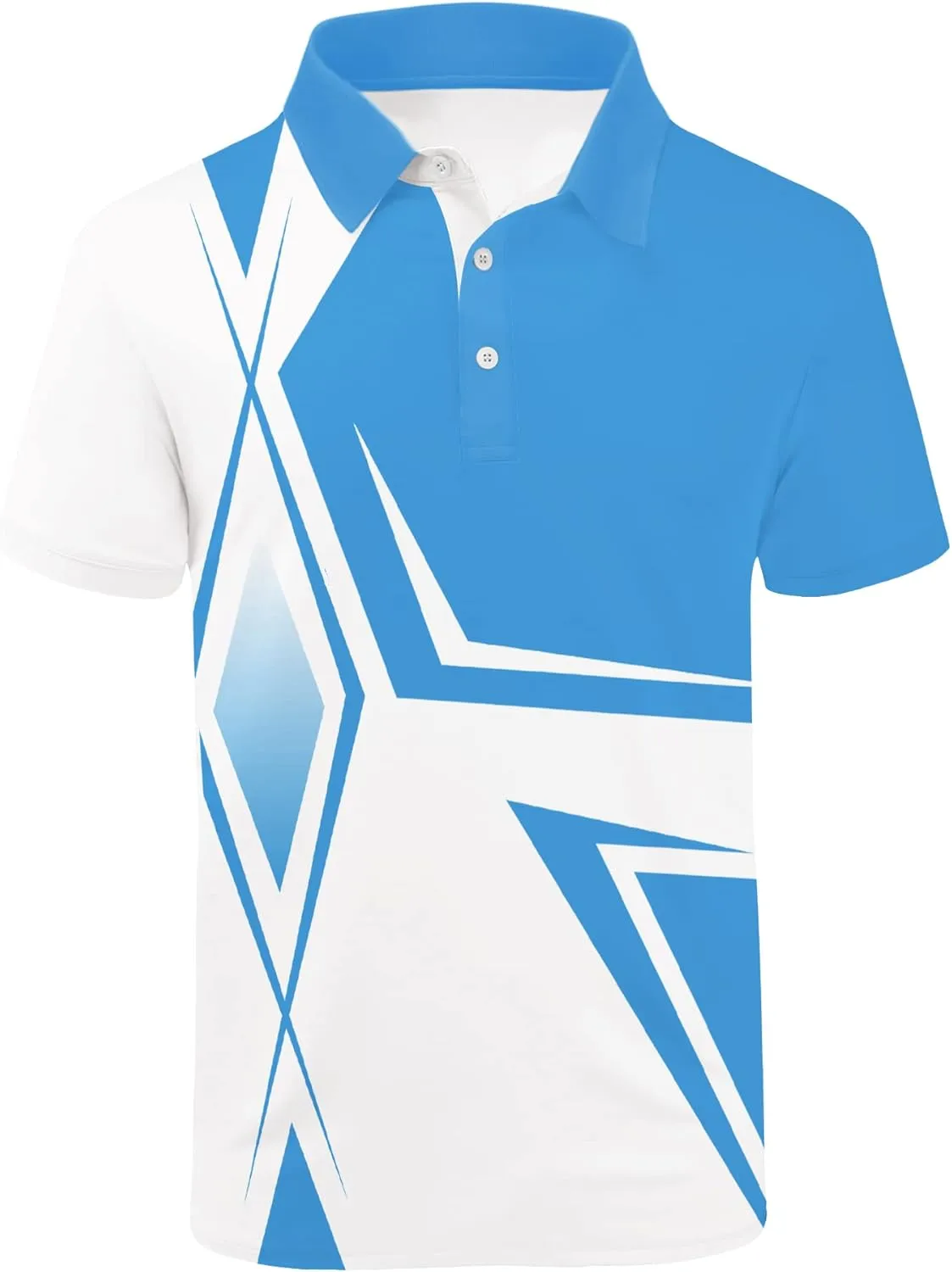 Men's Patriotic Polo Shirts Moisture Wicking Short Sleeves 4th July American Flag Golf Tennis Shirt Casual T-Shirt