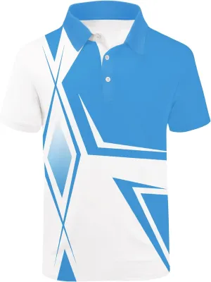 Men's Patriotic Polo Shirts Moisture Wicking Short Sleeves 4th July American Flag Golf Tennis Shirt Casual T-Shirt