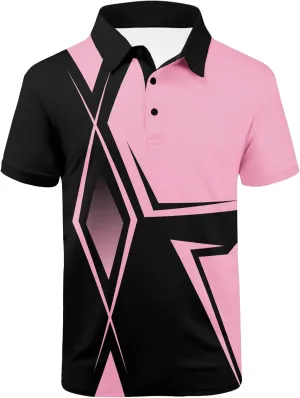 Men's Patriotic Polo Shirts Moisture Wicking Short Sleeves 4th July American Flag Golf Tennis Shirt Casual T-Shirt