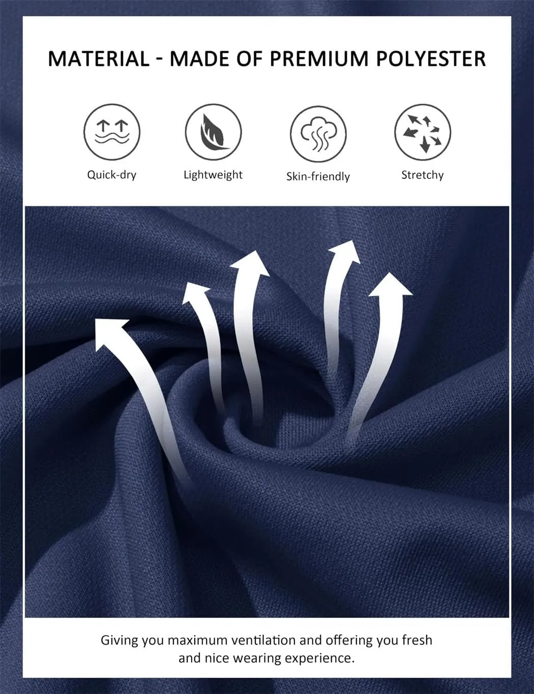 Men's Polo Shirt Long Sleeve Golf Shirts Quick Dry Lightweight 3-Button T-Shirt Work Fishing Athletic Tops