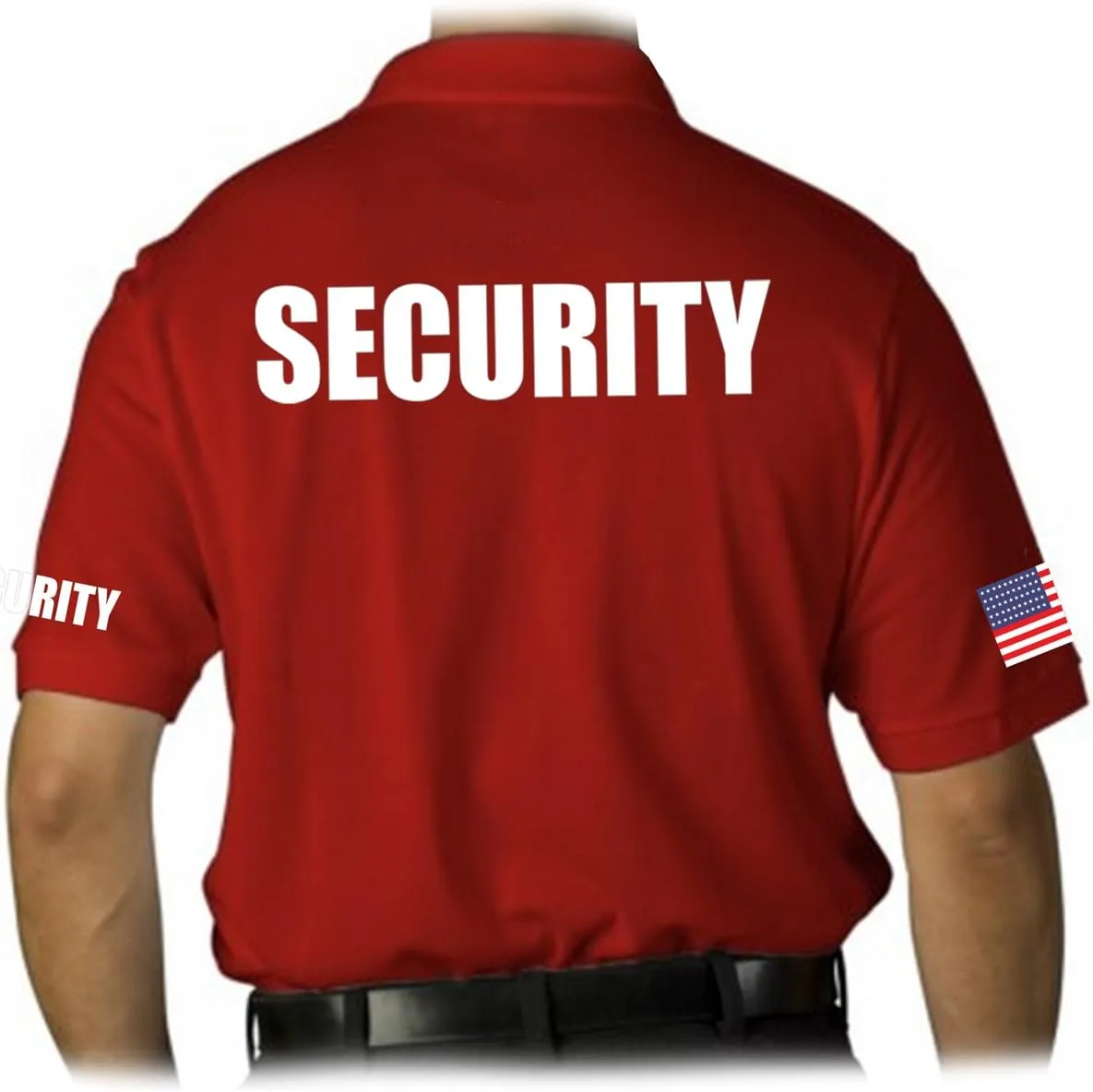 Men's Security Polo Shirt with American Flag