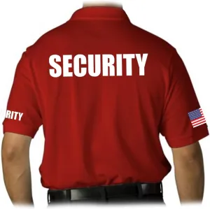 Men's Security Polo Shirt with American Flag
