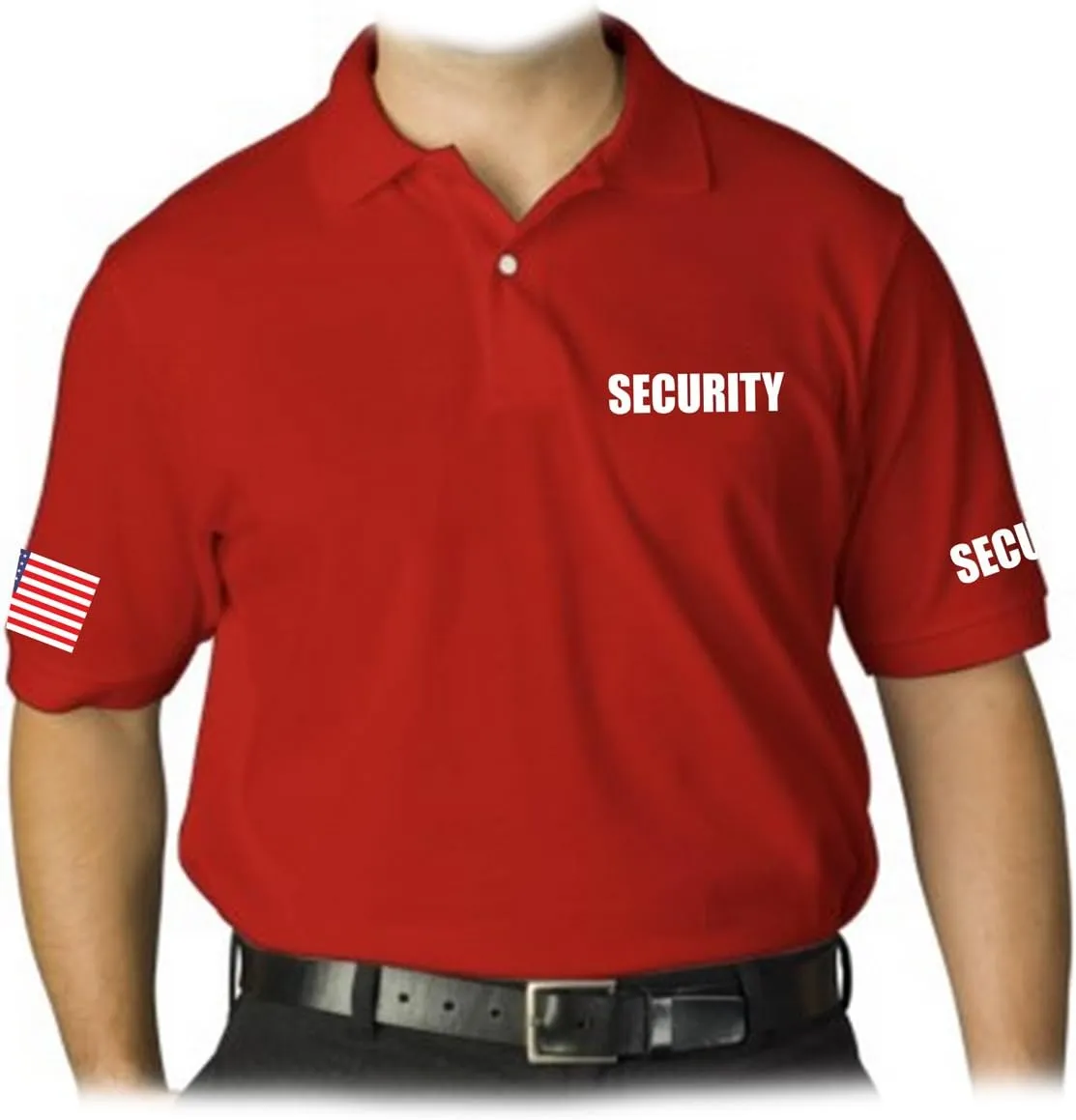 Men's Security Polo Shirt with American Flag