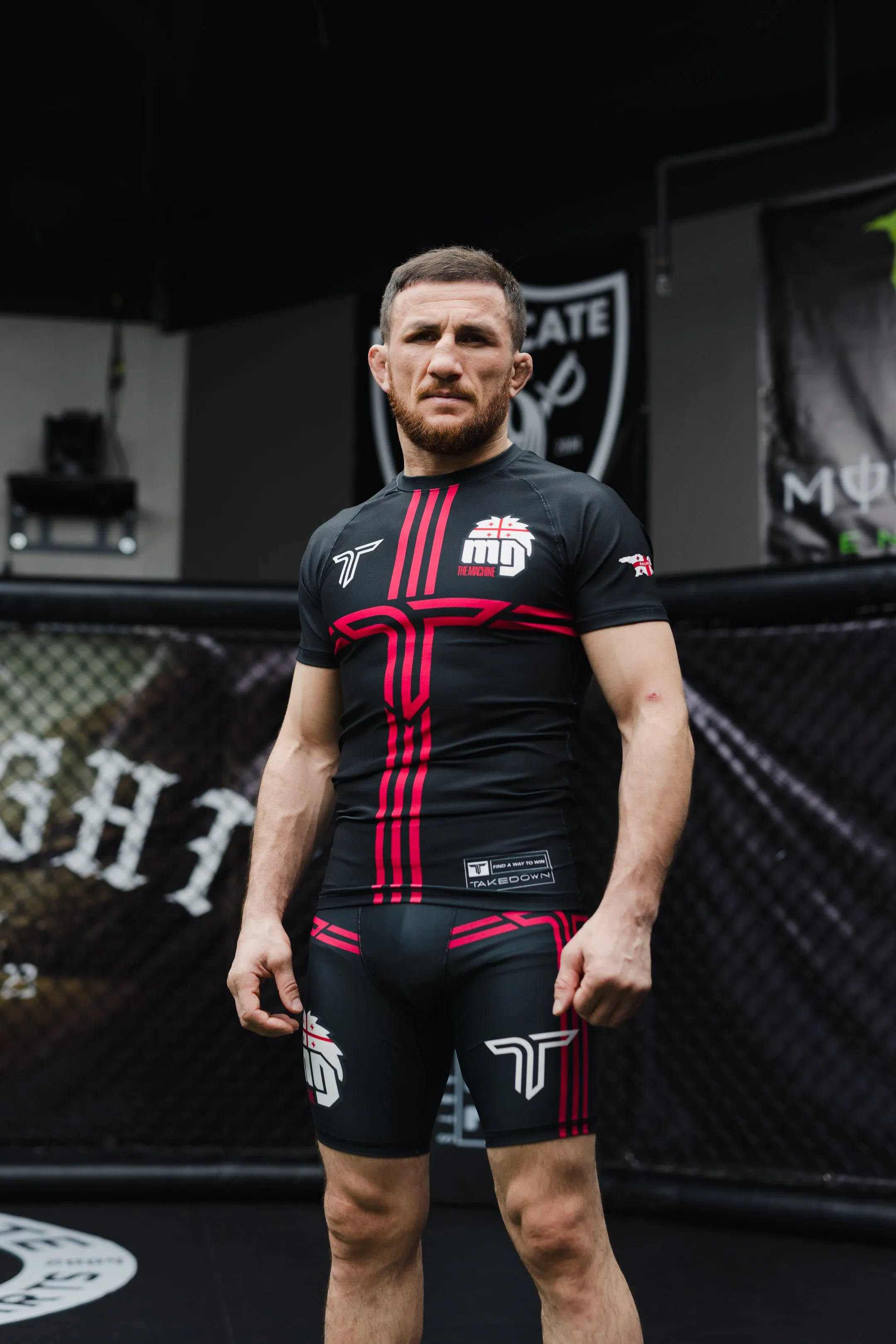 Merab Dvalishvili Short-Sleeve Rashguard - Black