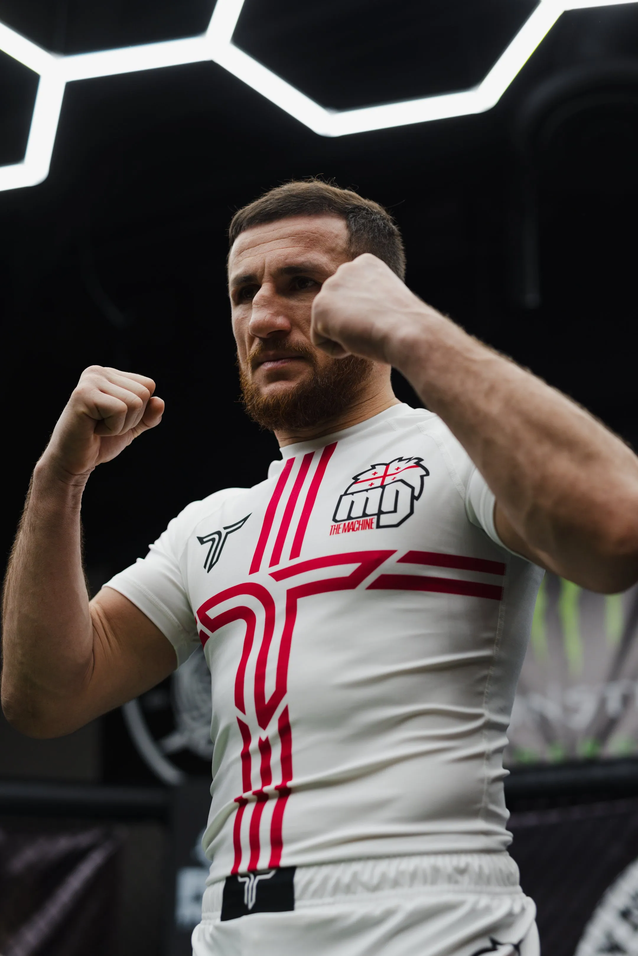 Merab Dvalishvili Short-Sleeve Rashguard - White