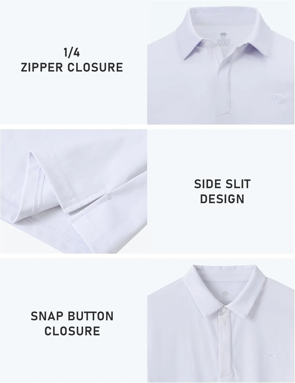 MoFiz Men's Polo Golf Short Sleeve Ultra Soft Comfy Collared T-Shirt Casual Quick Dry Classic Polo Shirt