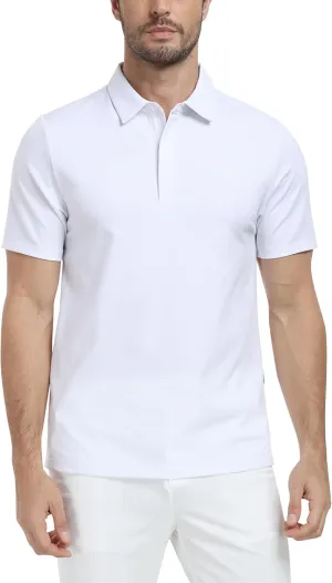 MoFiz Men's Polo Golf Short Sleeve Ultra Soft Comfy Collared T-Shirt Casual Quick Dry Classic Polo Shirt