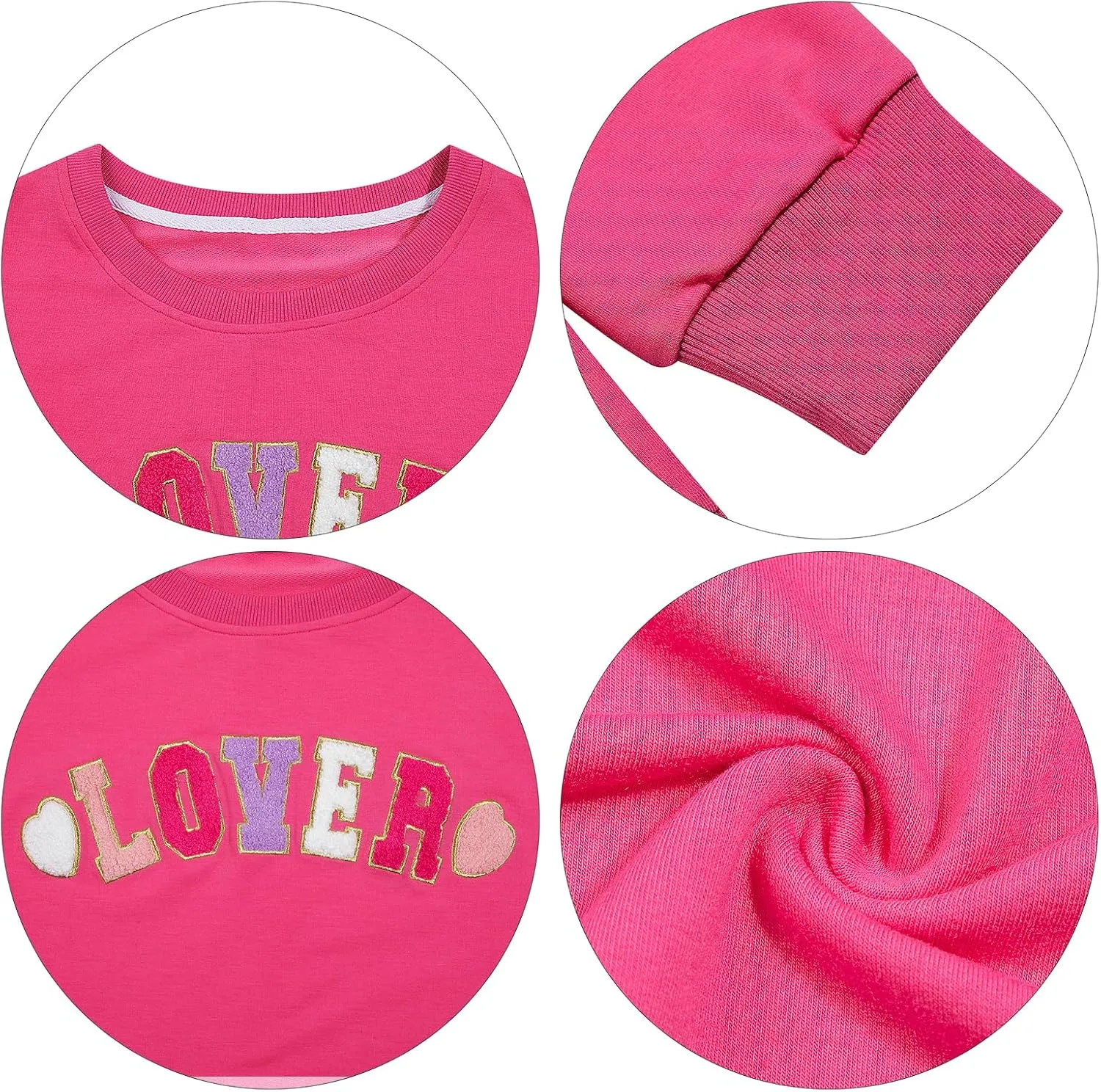 MOUSYA Love Sweatshirts Women Love Heart Graphic Shirts Valentine Shirt Casual Long Sleeve Pullover Tops