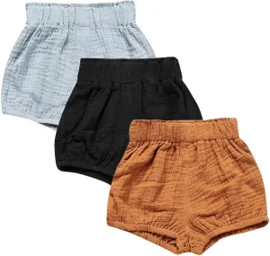 MYGBCPJS Baby Girls Boys 3 Pack Cotton Linen Blend Cute Bloomer Shorts Loose Harem Shorts