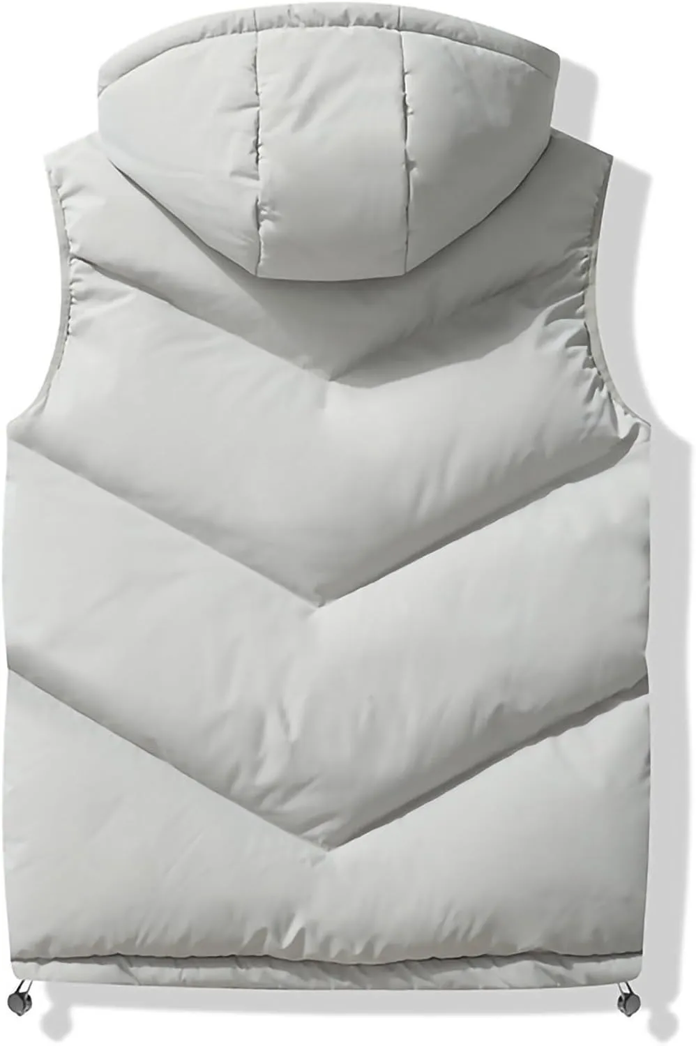 NATHGAM Men's Hooded Puffer Vest Zip Up Lightweight Quilted Gilet Sleeveless Down Jacket Winter Warm Cotton Padded Waistcoat