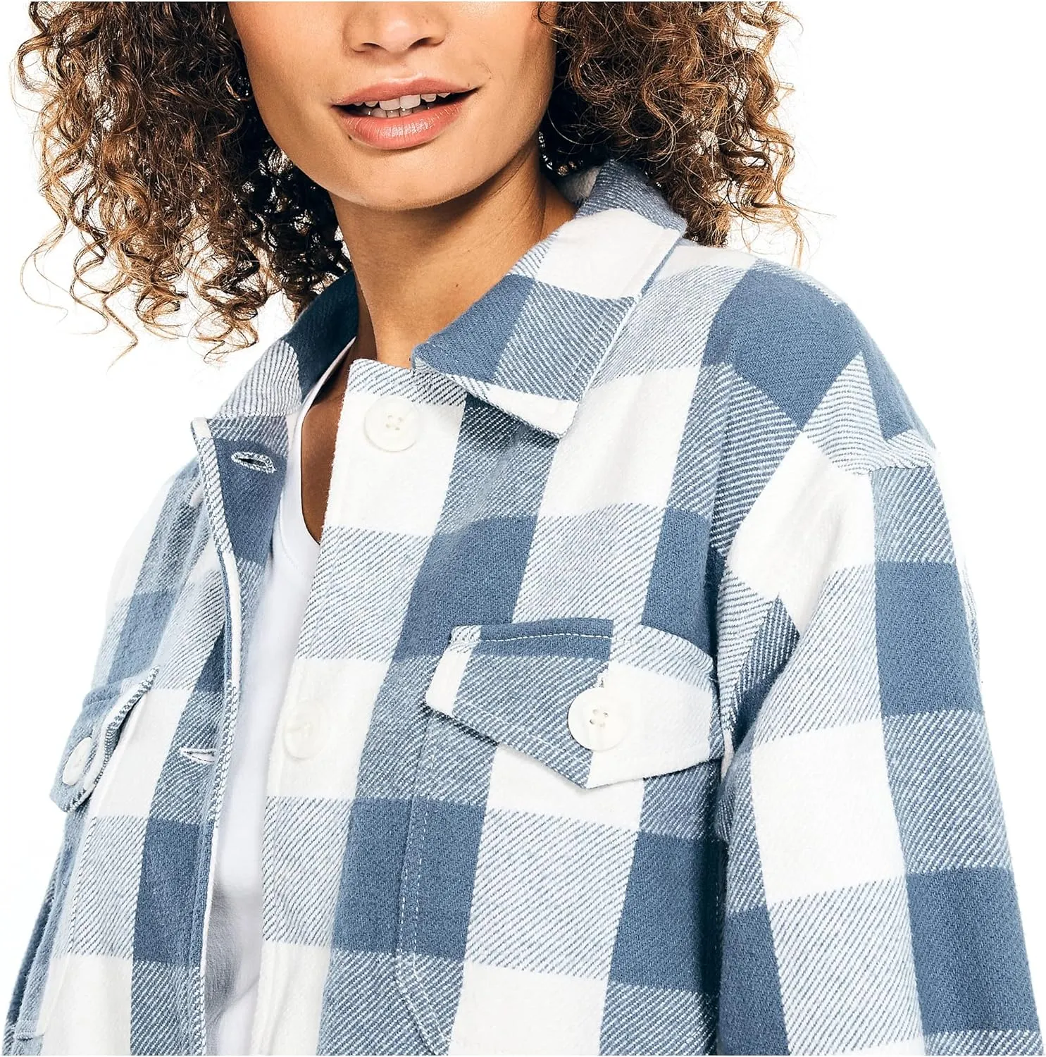 Nautica Women's Buffalo Plaid Shirt Jacket