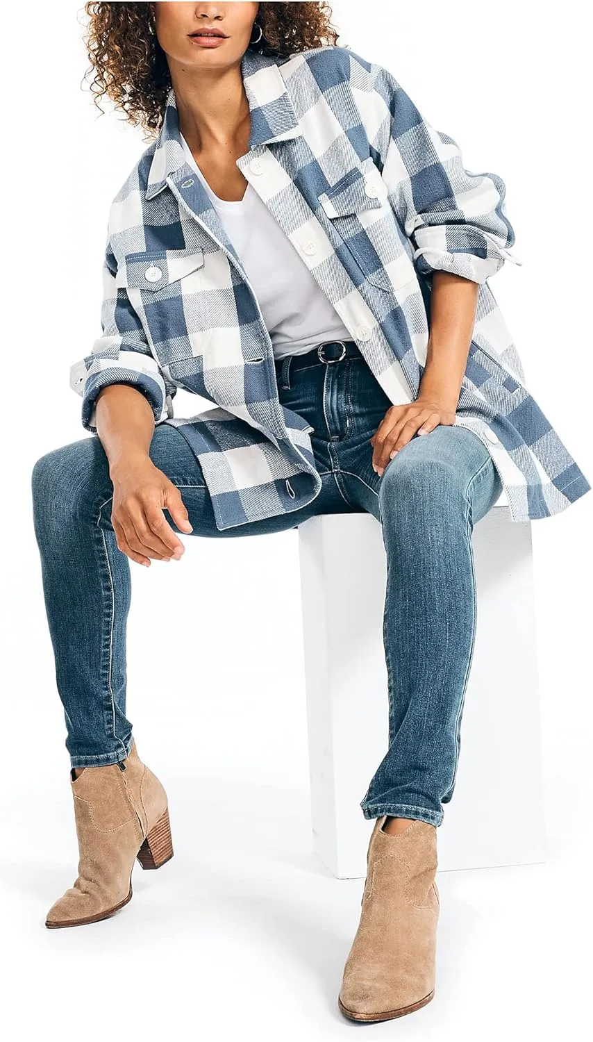 Nautica Women's Buffalo Plaid Shirt Jacket