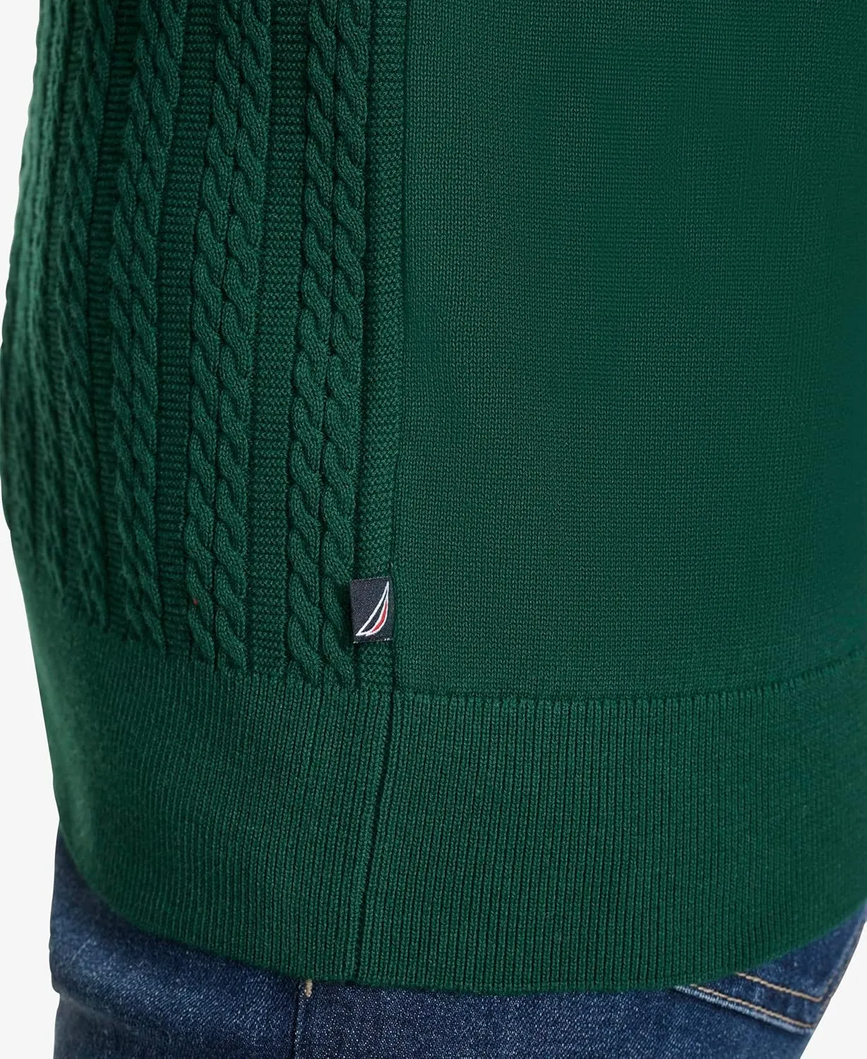 Nautica Women's V-Neck Cable Polo Long Sleeve