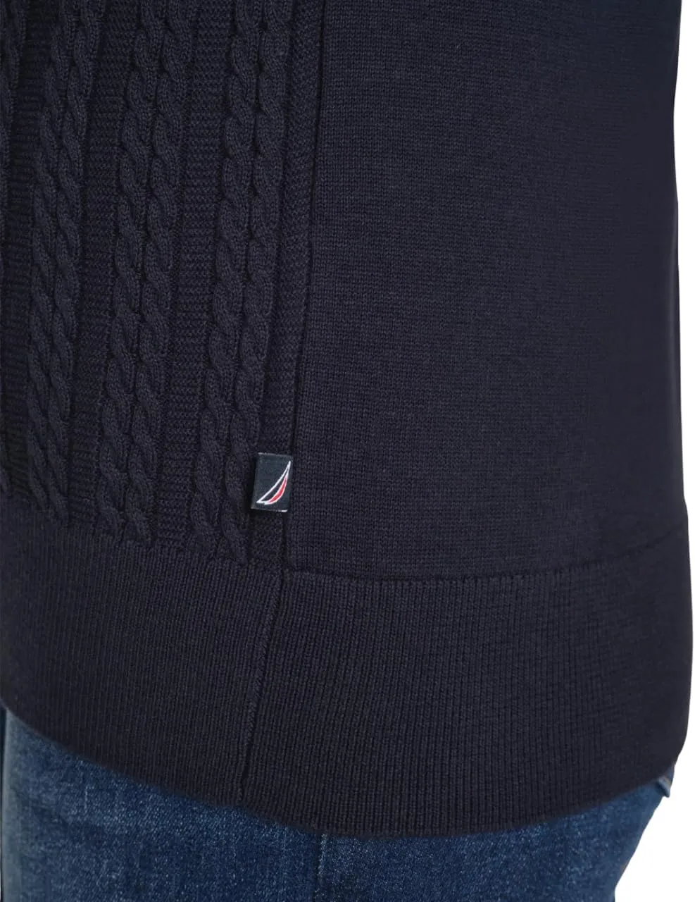 Nautica Women's V-Neck Cable Polo Long Sleeve