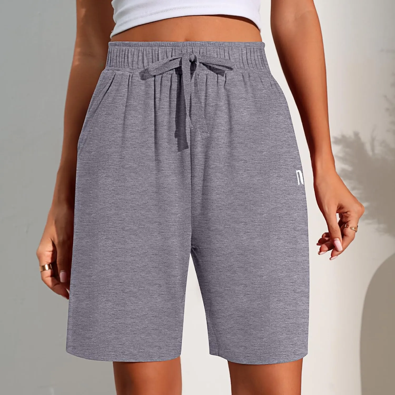 Neer 3 Pack Women's Quick Dry Shorts Women Drawstring High Waisted Bermuda Athletic Shorts with Pockets
